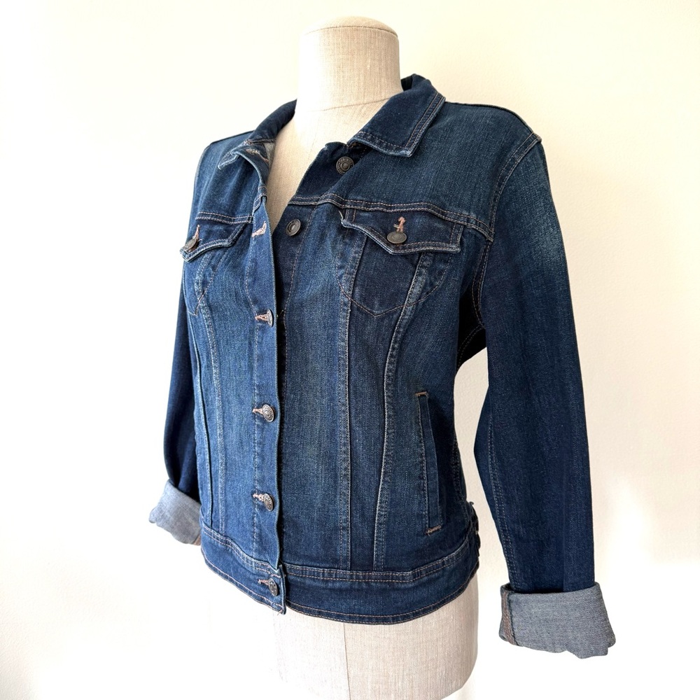 Old Navy Vintage Classic Dark Wash Denim Jean Jacket Americana Heritage - Picture 4 of 11